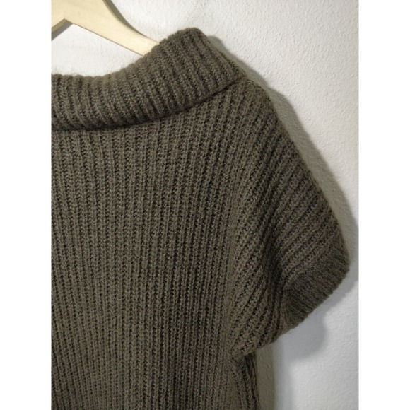 3/$20 Zara Brown Mohair Wool Blend Knit Off Shoulder Sweater Tunic M - Picture 5 of 7